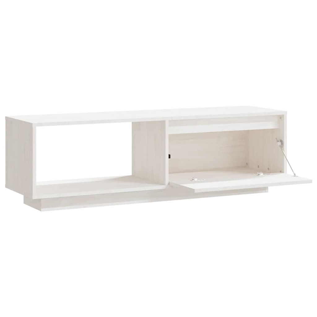vidaXL Tv-meubel 110x30x33,5 cm massief grenenhout wit - Aashly