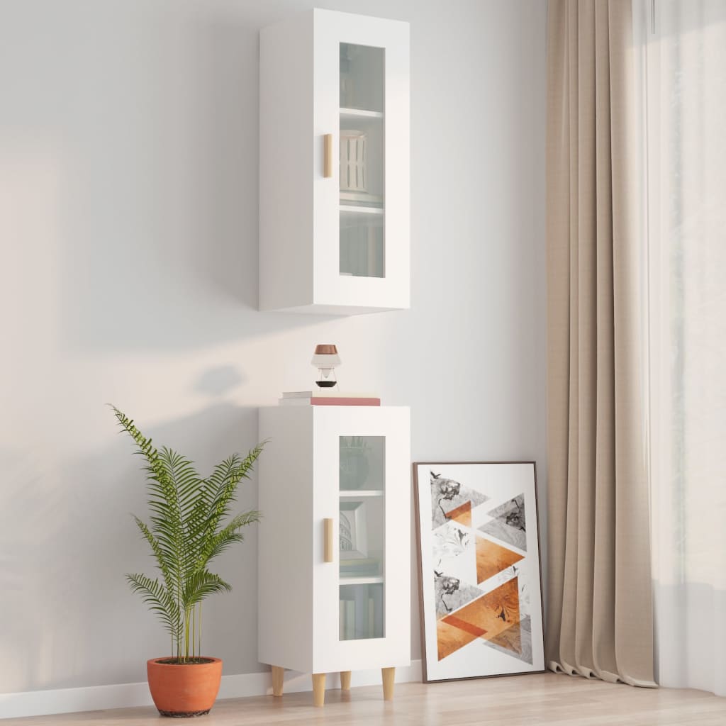 vidaXL Wandkast 34,5x34x90 cm grijs sonoma eikenkleurig - Aashly
