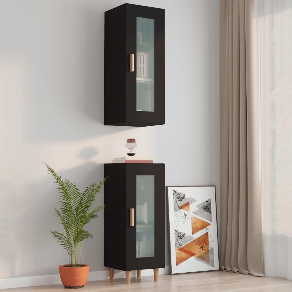 vidaXL Wandkast 34,5x34x90 cm grijs sonoma eikenkleurig - Aashly