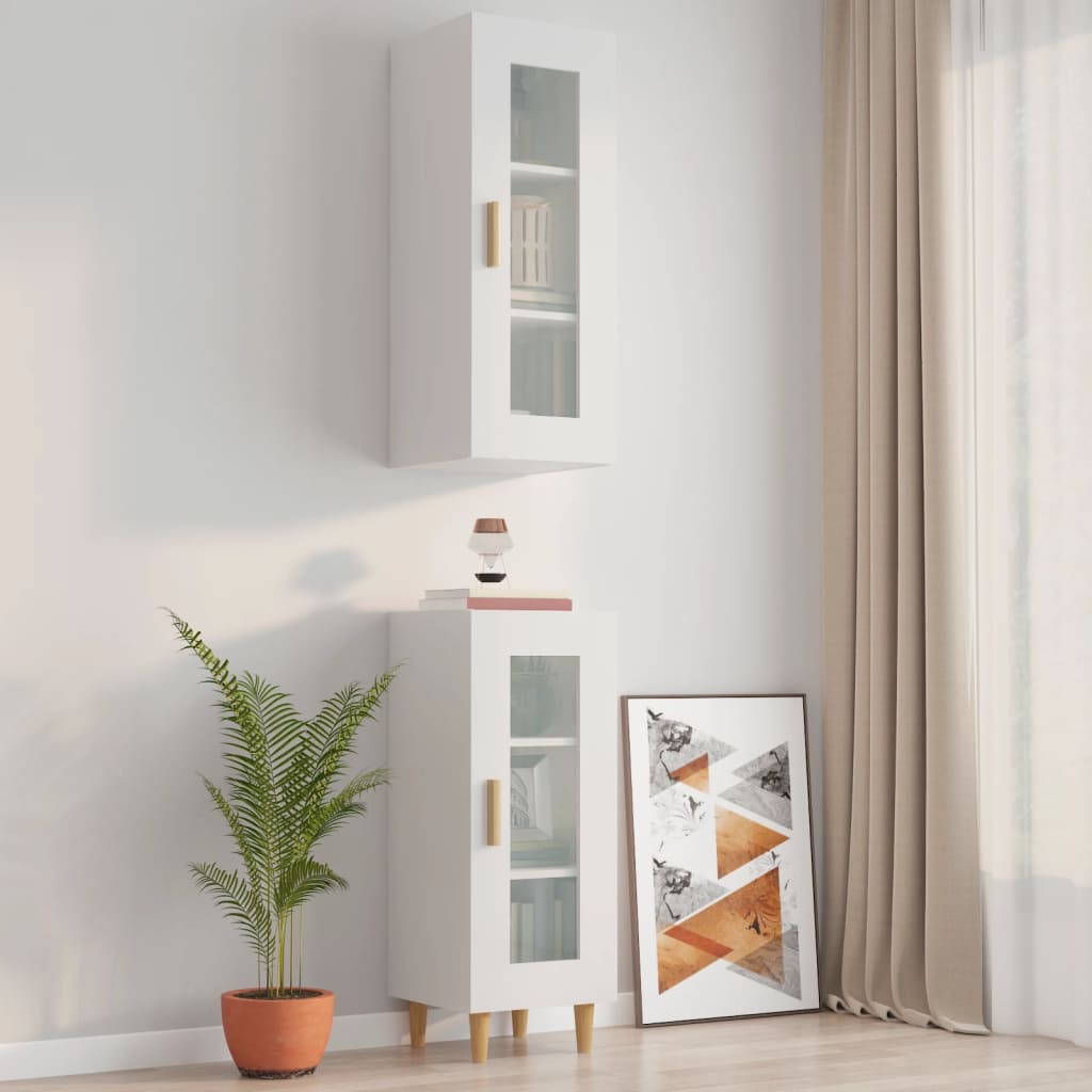 vidaXL Wandkast 34,5x34x90 cm grijs sonoma eikenkleurig - Aashly