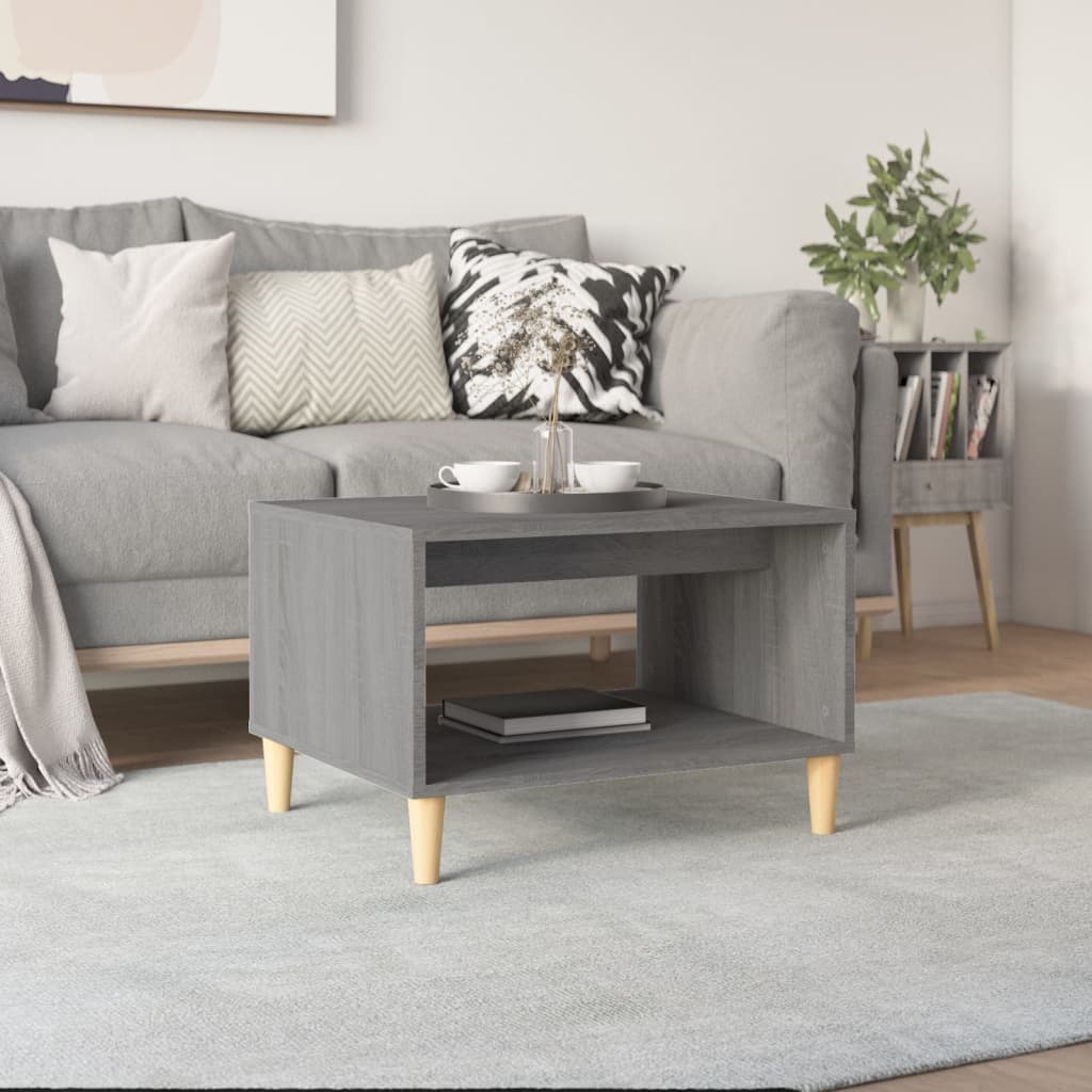 vidaXL Salontafel 60x50x40 cm bewerkt hout bruin eikenkleur - Aashly