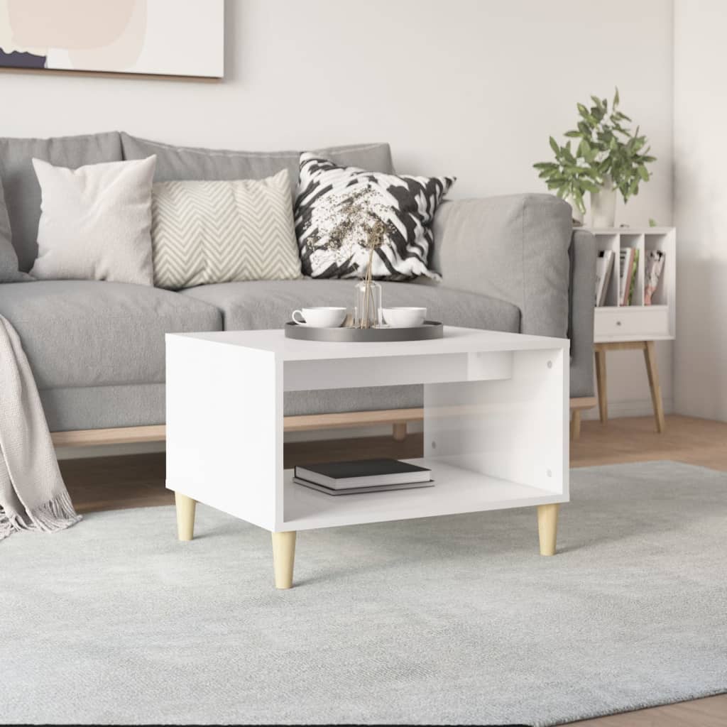 vidaXL Salontafel 60x50x40 cm bewerkt hout bruin eikenkleur - Aashly