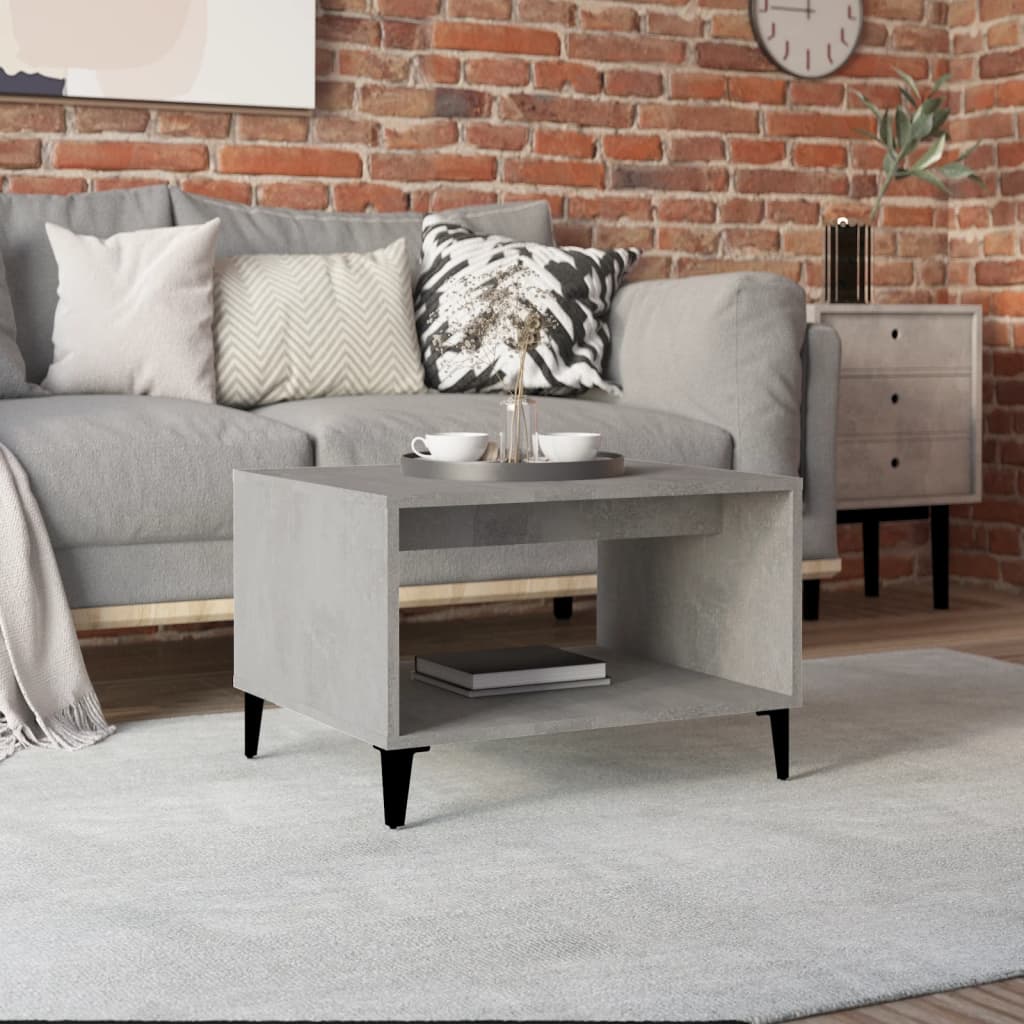 vidaXL Salontafel 60x50x40 cm bewerkt hout hoogglans wit - Aashly