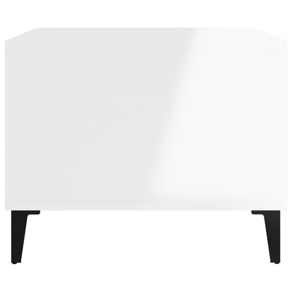vidaXL Salontafel 60x50x40 cm bewerkt hout hoogglans wit - Aashly