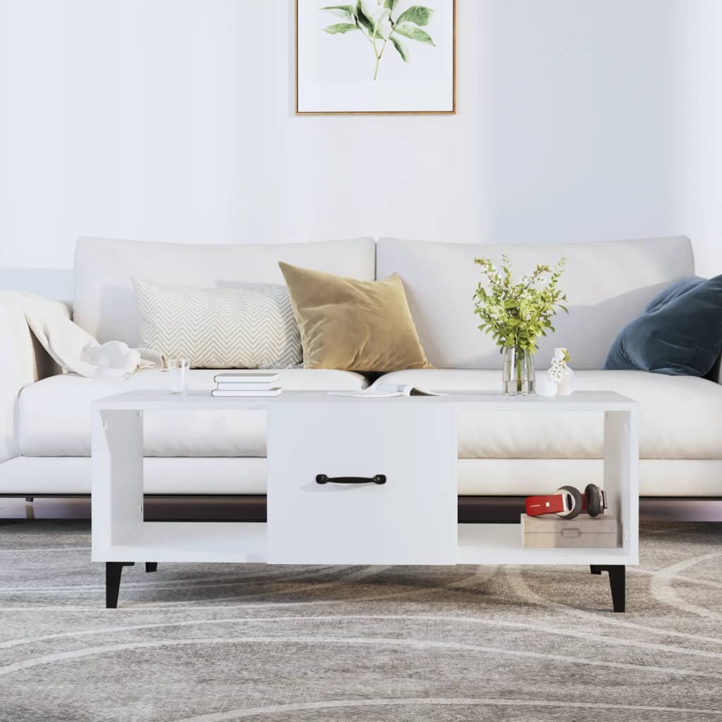 vidaXL Salontafel 102x50x40 cm bewerkt hout gerookt eikenkleurig - Aashly