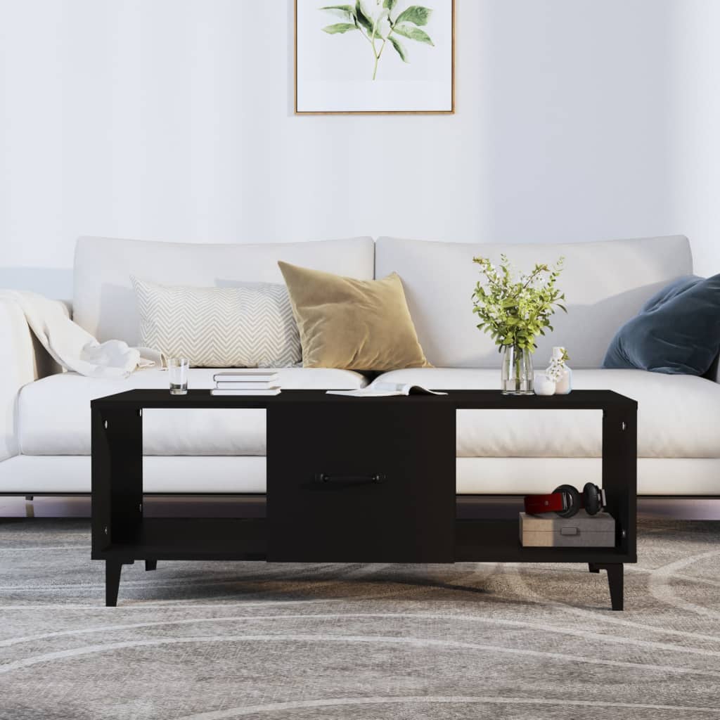 vidaXL Salontafel 102x50x40 cm bewerkt hout gerookt eikenkleurig - Aashly