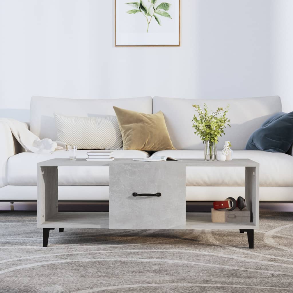 vidaXL Salontafel 102x50x40 cm bewerkt hout gerookt eikenkleurig - Aashly