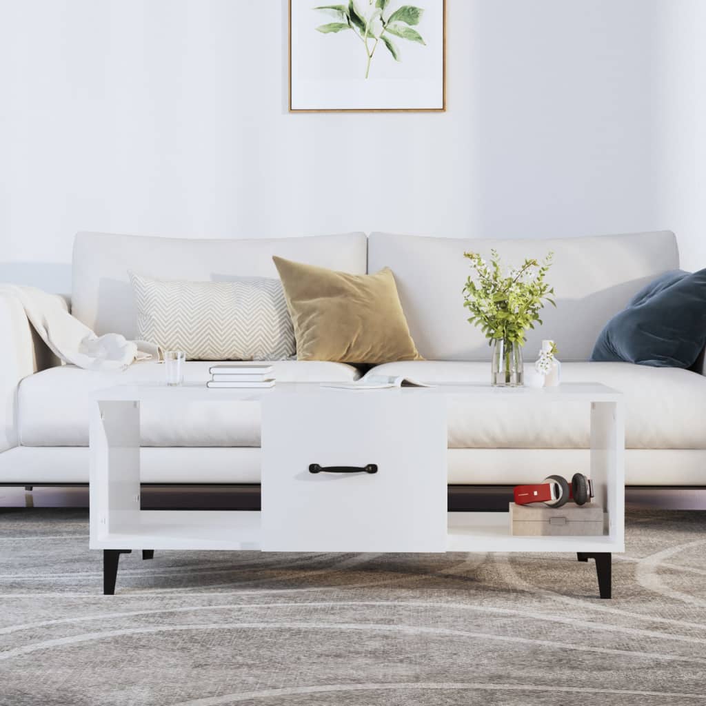 vidaXL Salontafel 102x50x40 cm bewerkt hout gerookt eikenkleurig - Aashly