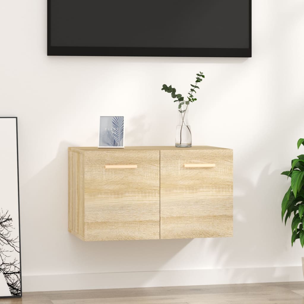 vidaXL Wall Cabinet 60x36.5x35 cm Processed Wood Grey Sonoma Oak Color