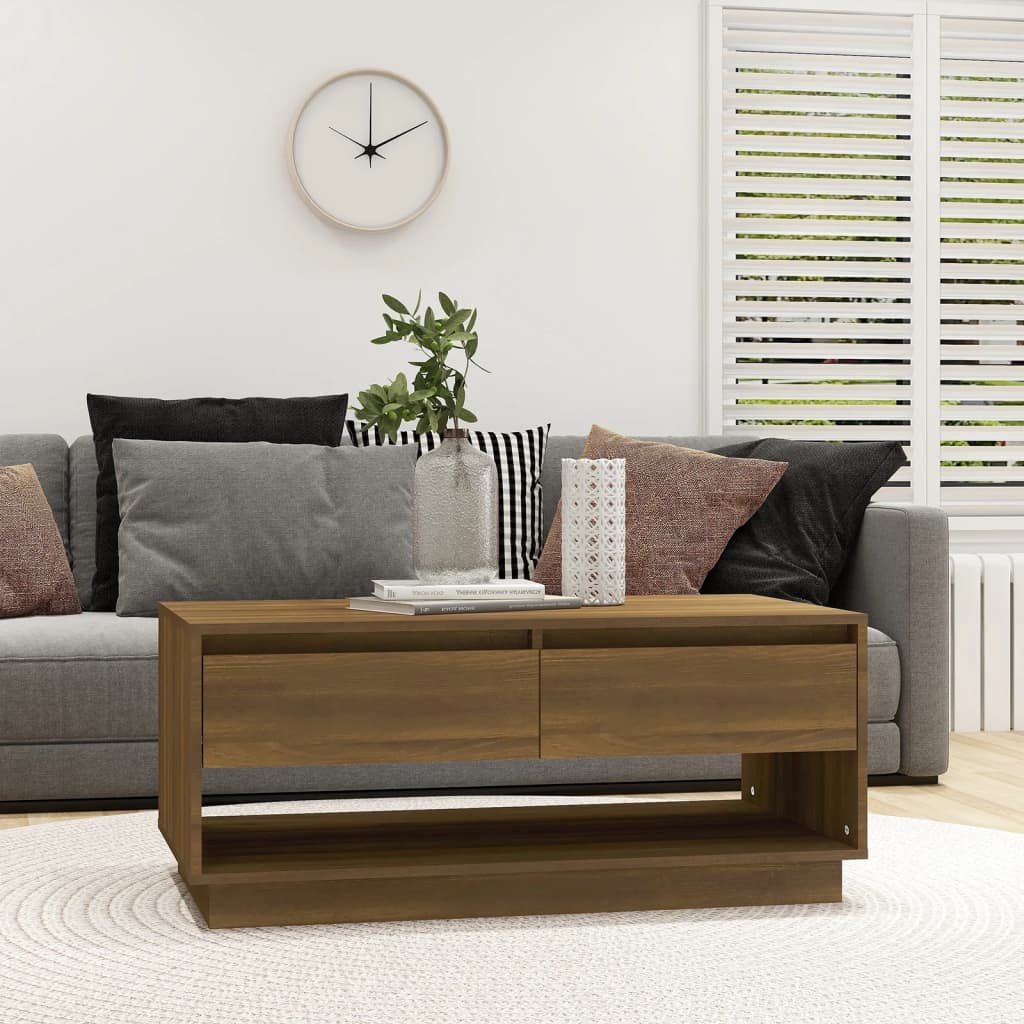 vidaXL Salontafel 102,5x55x44 cm bewerkt hout betongrijs - Aashly