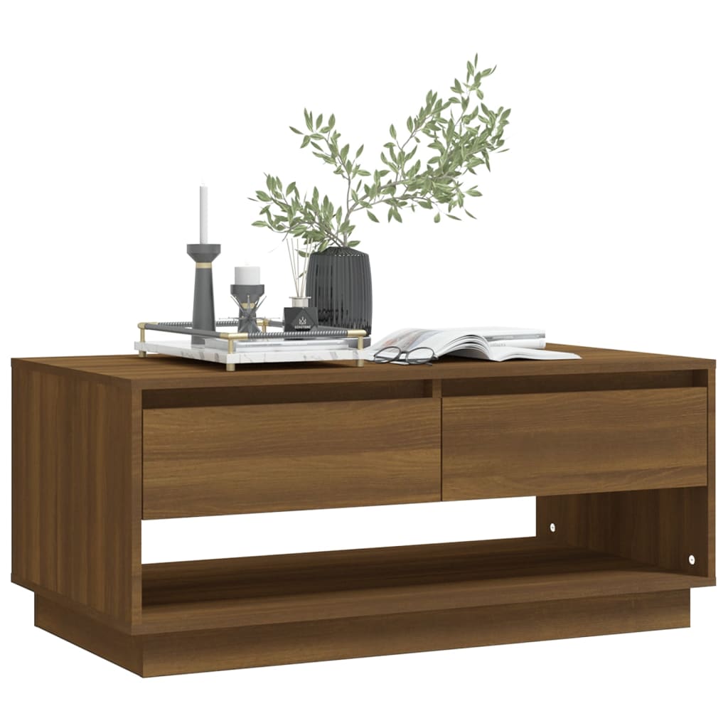 vidaXL Salontafel 102,5x55x44 cm bewerkt hout betongrijs - Aashly