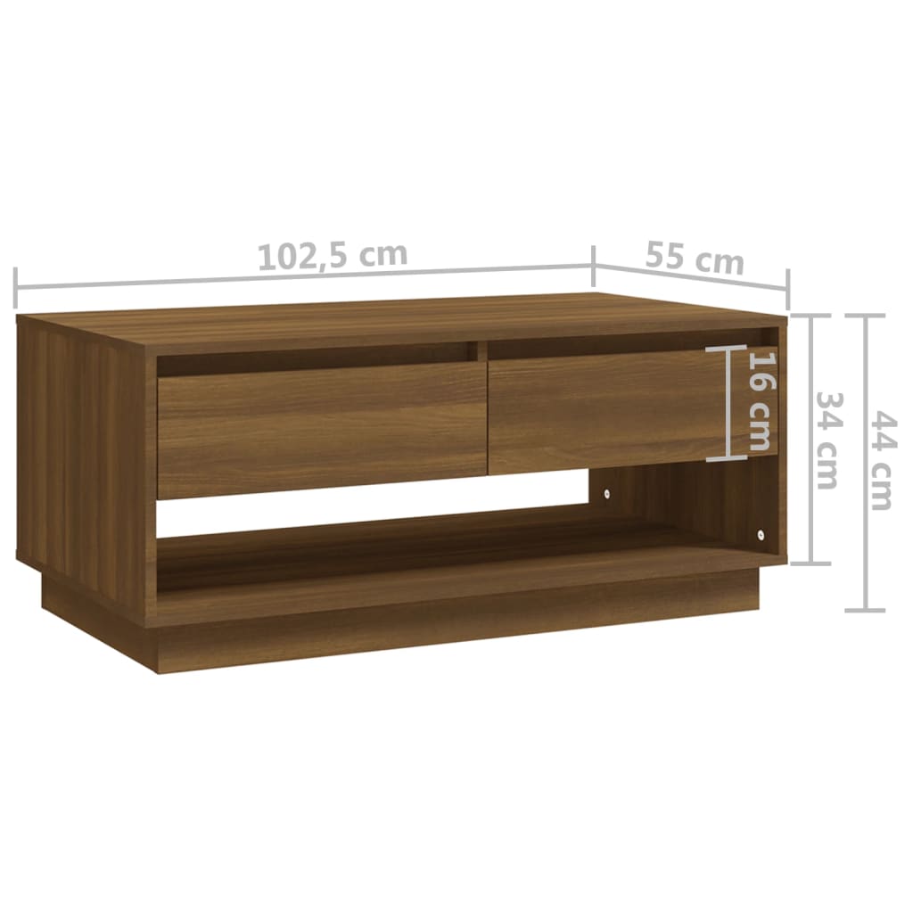 vidaXL Salontafel 102,5x55x44 cm bewerkt hout betongrijs - Aashly