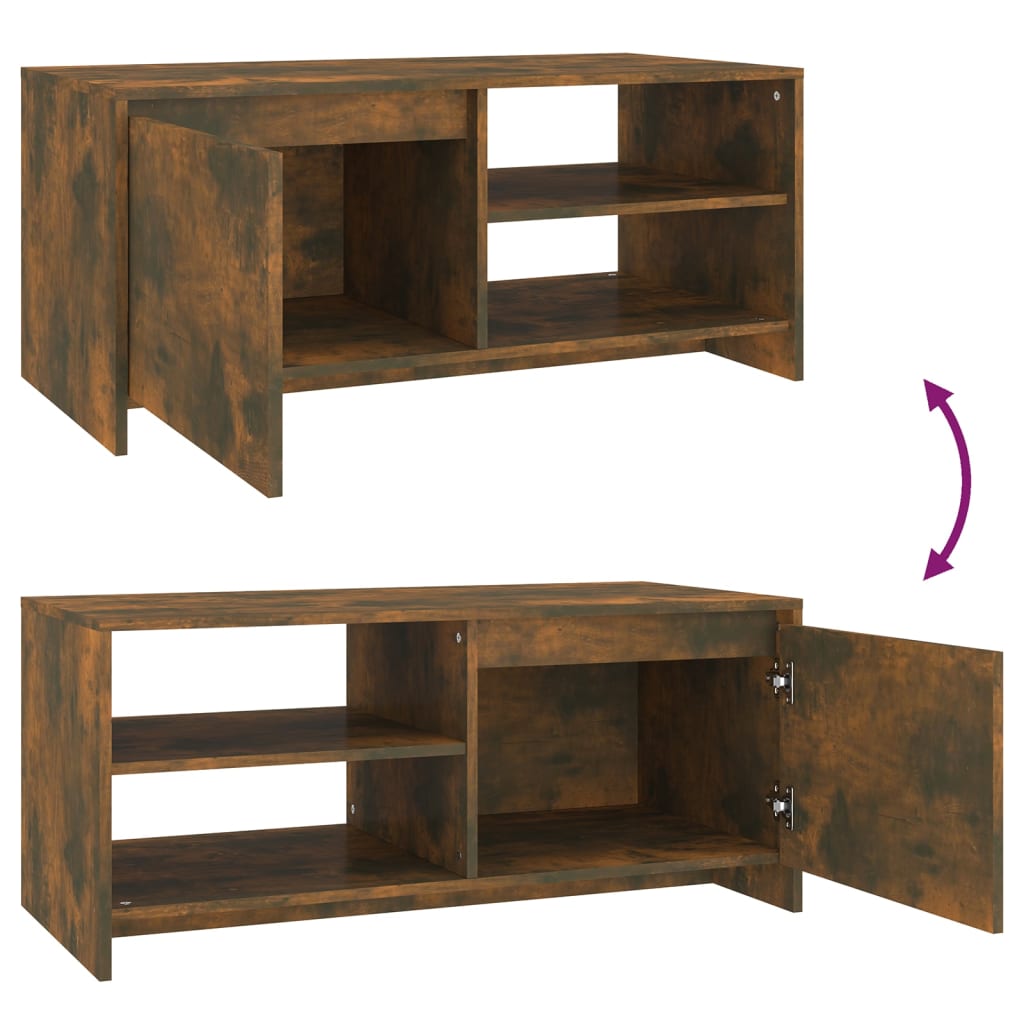 vidaXL Salontafel 102x50x45 cm bewerkt hout gerookt eikenkleurig