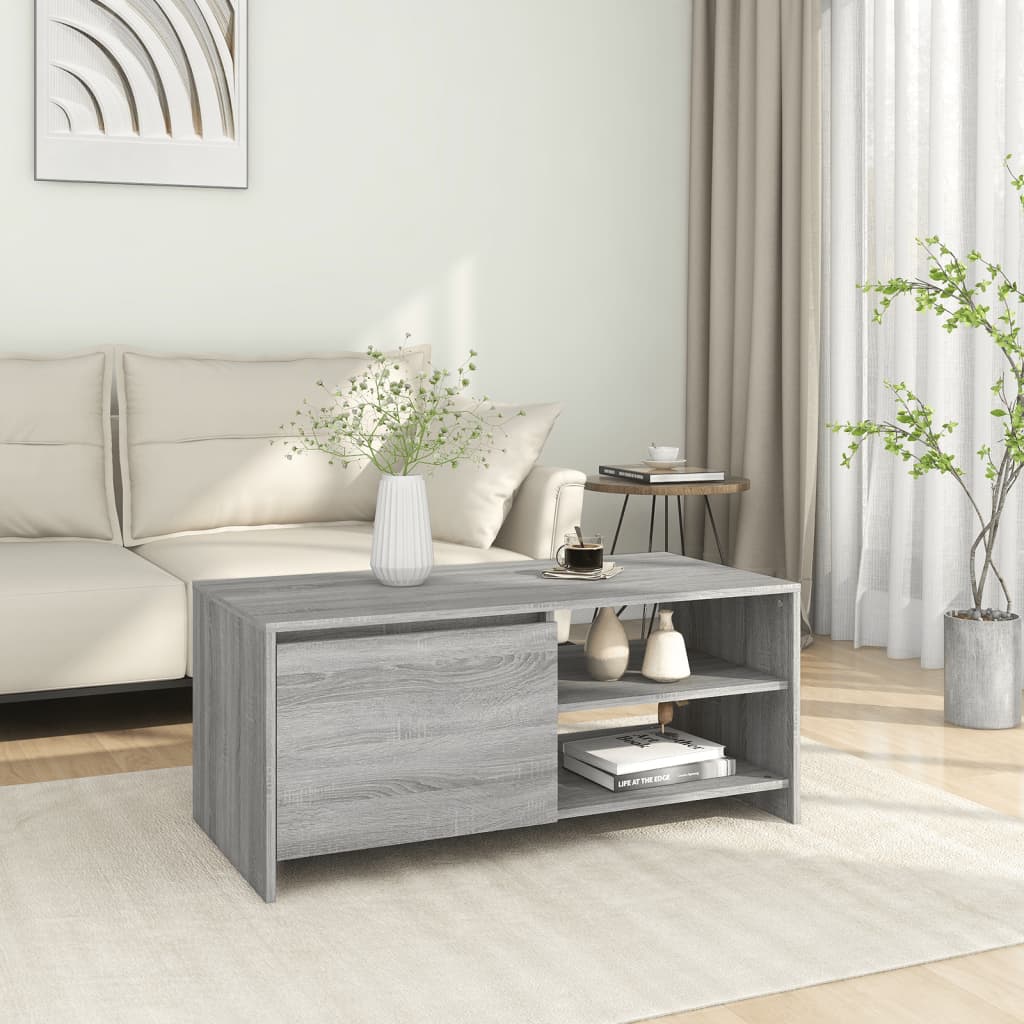 vidaXL Salontafel 102x50x45 cm bewerkt hout gerookt eikenkleurig