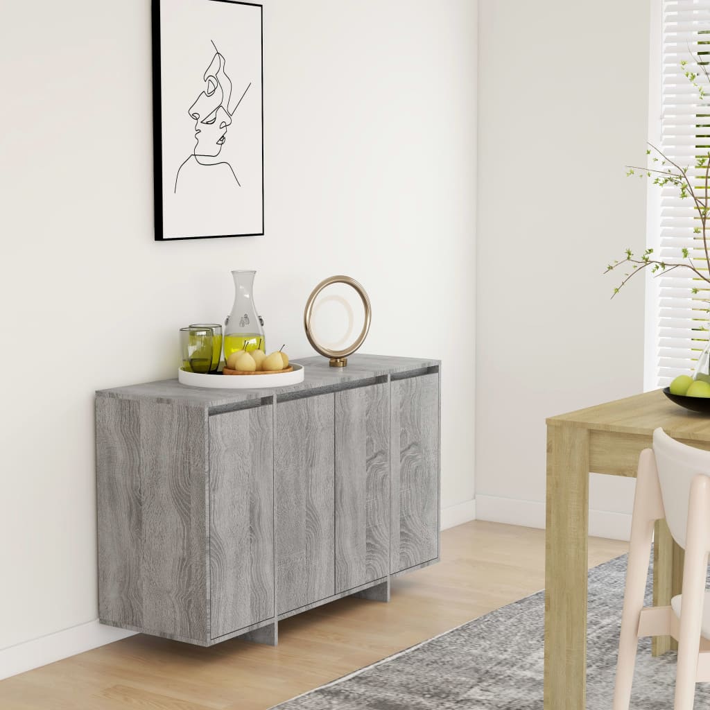 vidaXL Dressoir 120x41x75 cm bewerkt hout zwart - Aashly