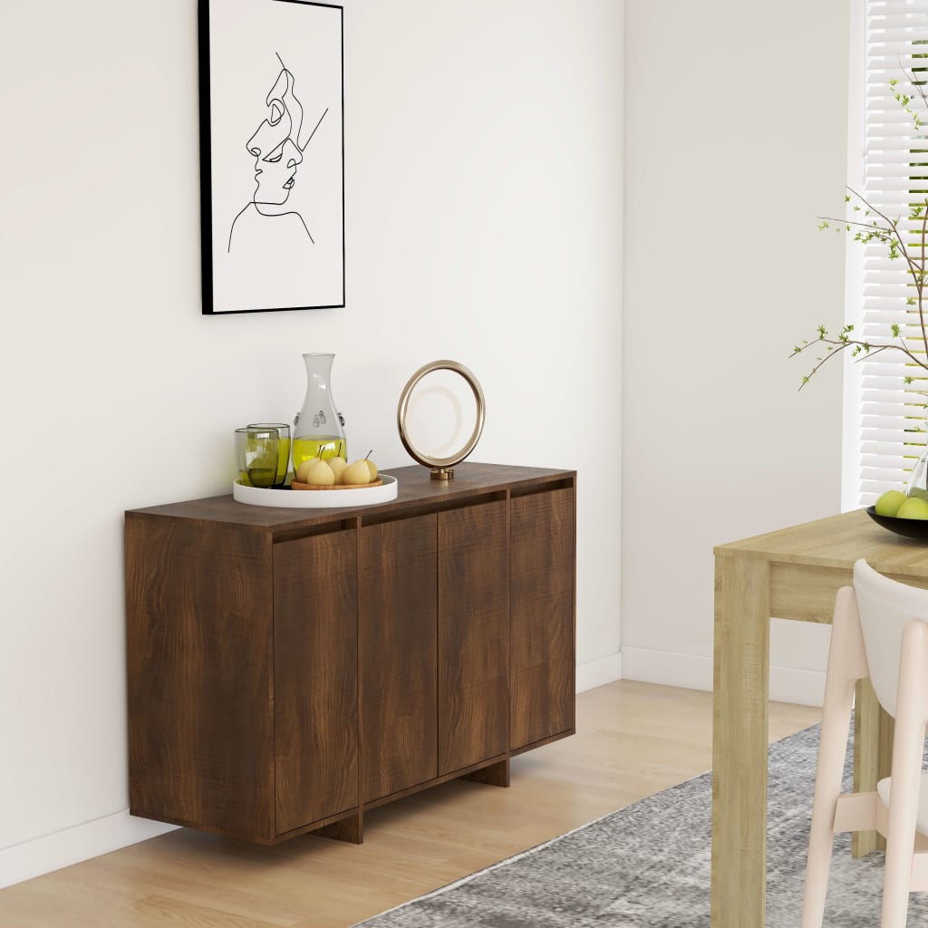 vidaXL Dressoir 120x41x75 cm bewerkt hout zwart - Aashly