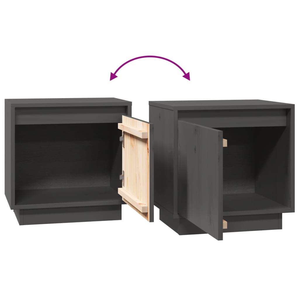 vidaXL Nachtkastjes 2 st 40x30x40 cm massief grenenhout - Aashly