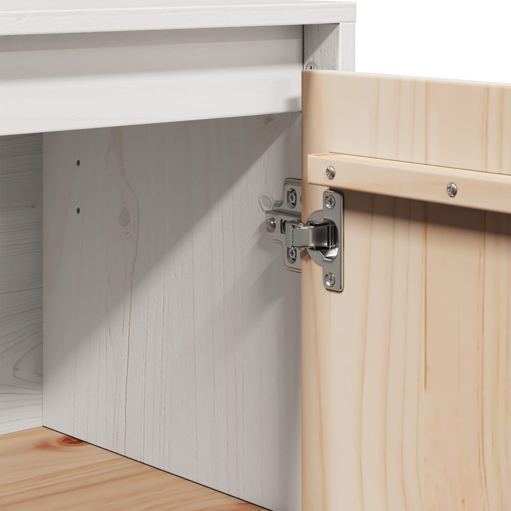vidaXL Dressoir 60x34x75 cm massief grenenhout wit - Aashly