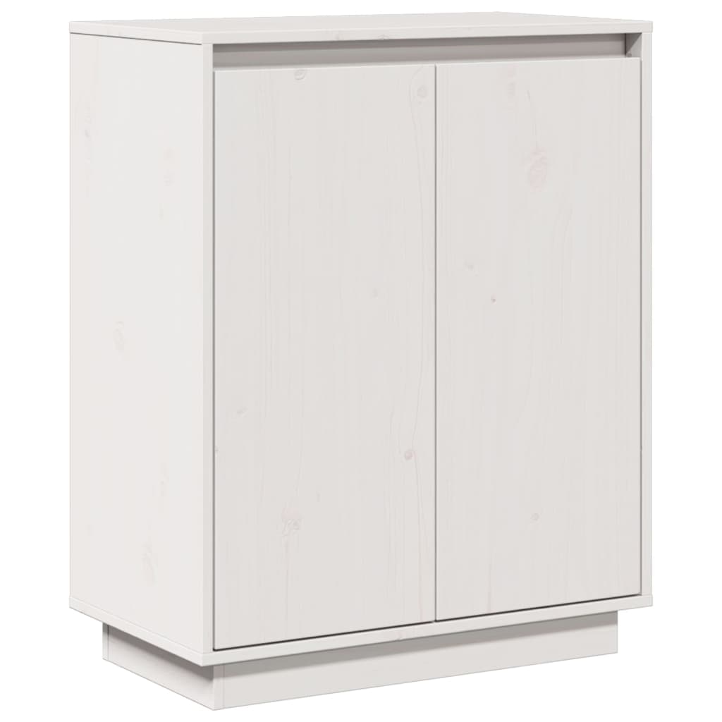 vidaXL Dressoir 60x34x75 cm massief grenenhout wit - Aashly