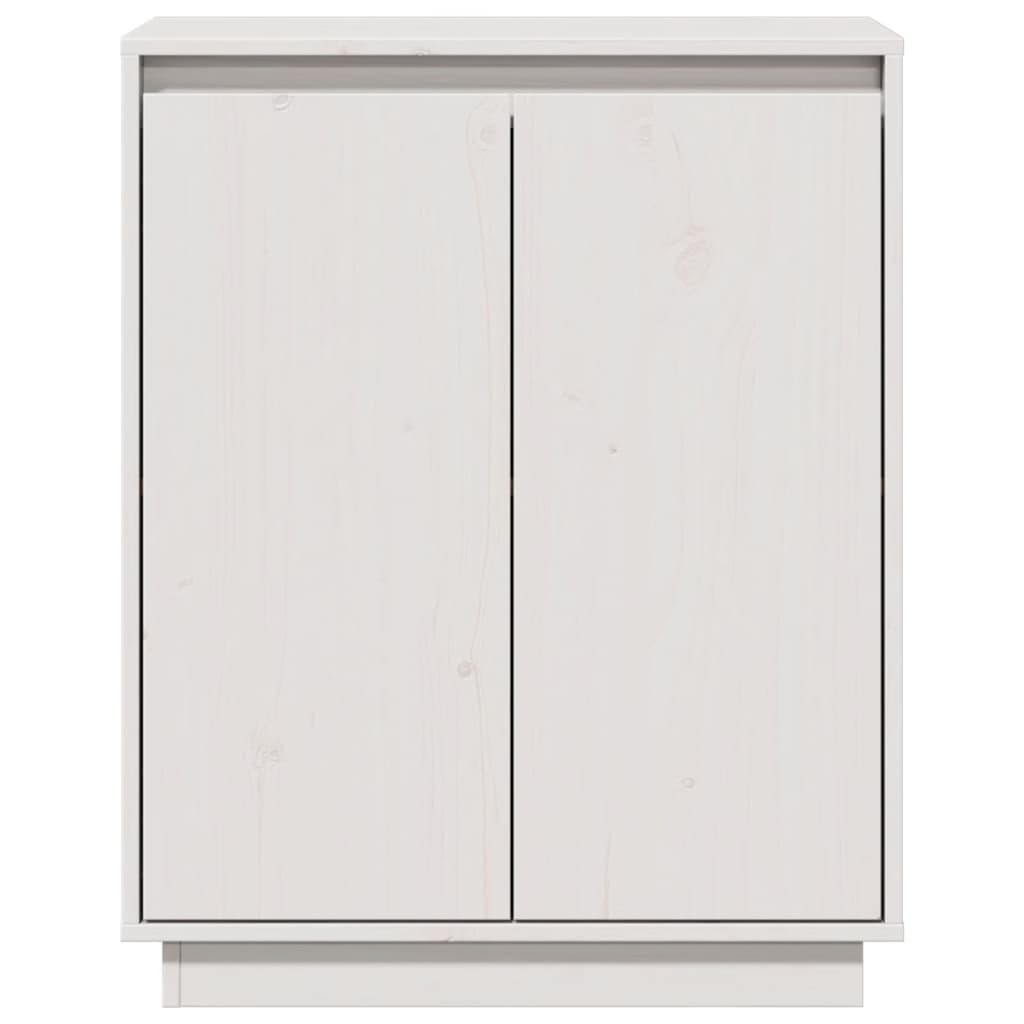 vidaXL Dressoir 60x34x75 cm massief grenenhout wit - Aashly