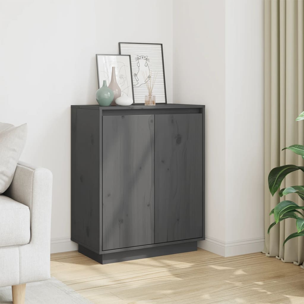 vidaXL Dressoir 60x34x75 cm massief grenenhout wit - Aashly