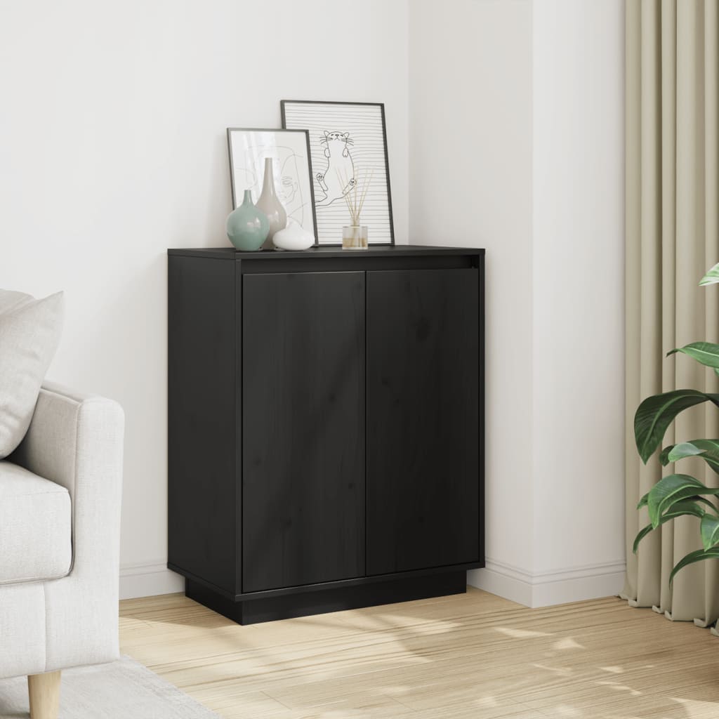vidaXL Dressoir 60x34x75 cm massief grenenhout wit - Aashly