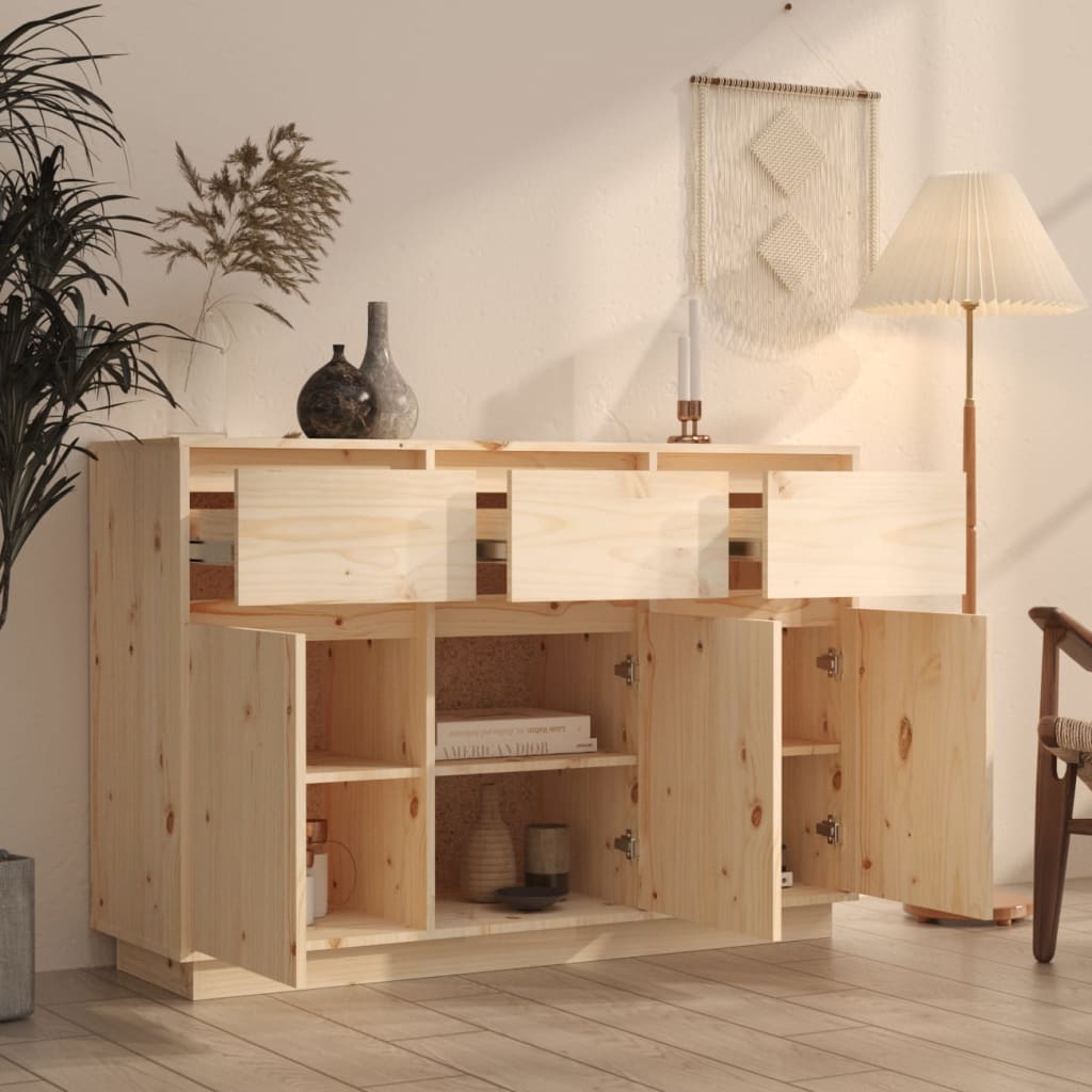 vidaXL Dressoir 110x34x75 cm massief grenenhout - Aashly