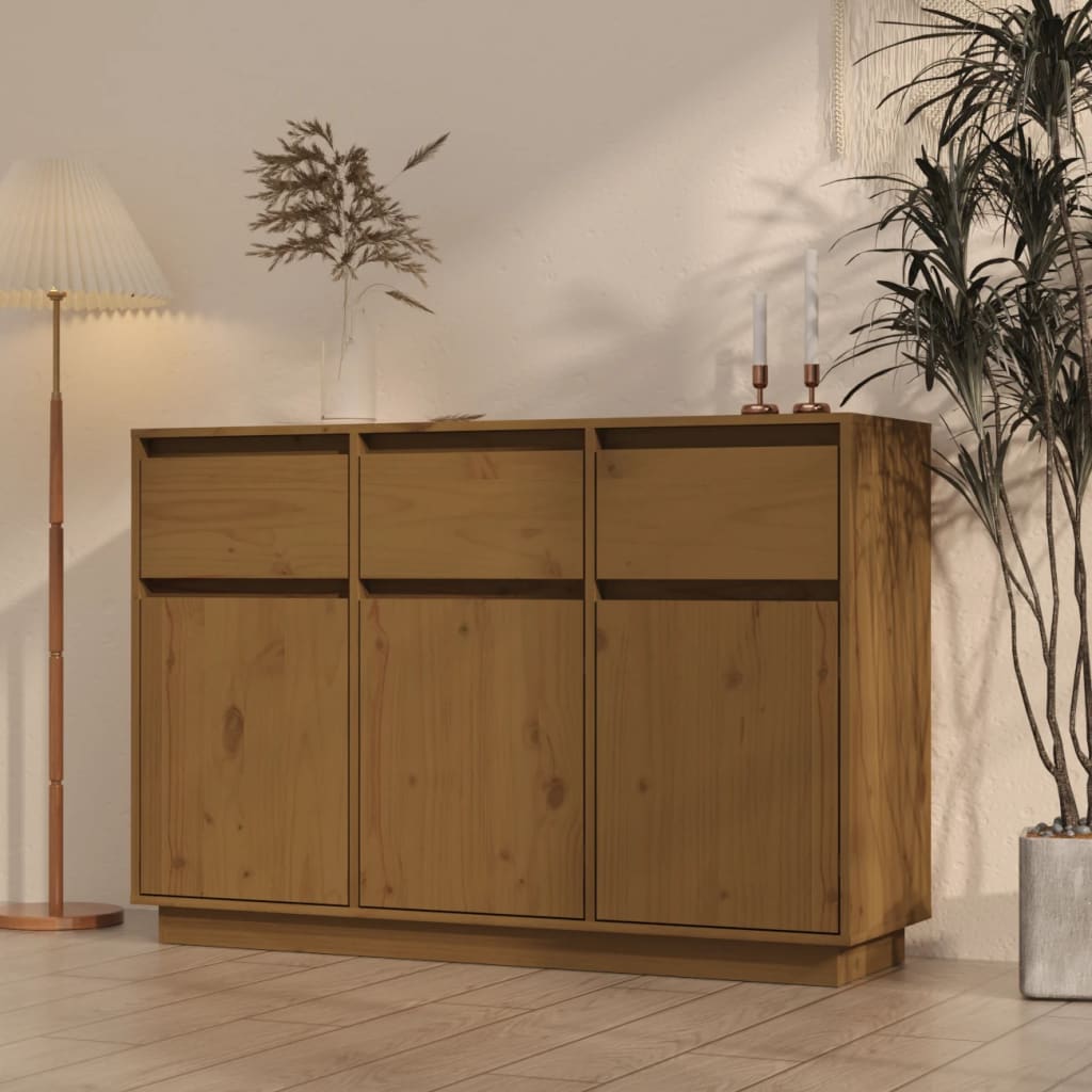 vidaXL Dressoir 110x34x75 cm massief grenenhout - Aashly