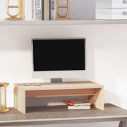 vidaXL Monitorstandaard 50x27x15 cm massief grenenhout wasbruin