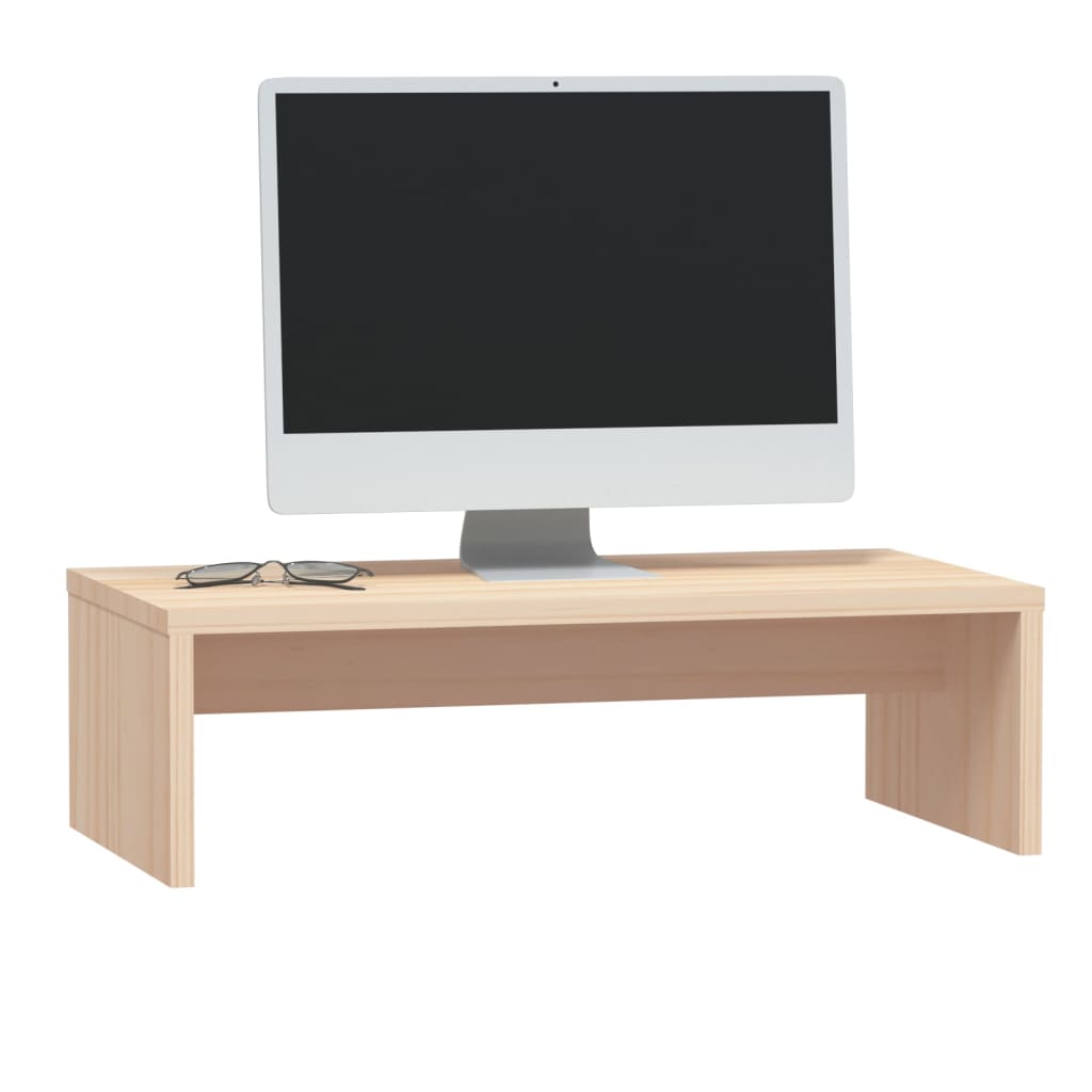 vidaXL Monitorstandaard 50x27x15 cm massief grenenhout wasbruin