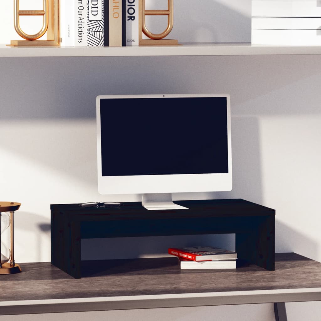 vidaXL Monitorstandaard 50x27x15 cm massief grenenhout wasbruin