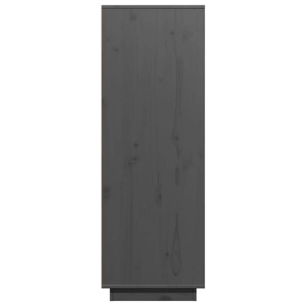 vidaXL Hoge kast 60x40x116,5 cm massief grenenhout grijs - Aashly