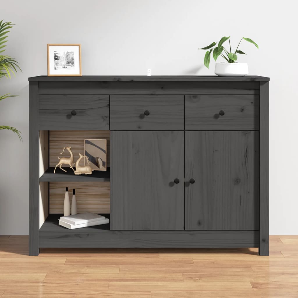 vidaXL Dressoir 100x35x74 cm massief grenenhout wit - Aashly