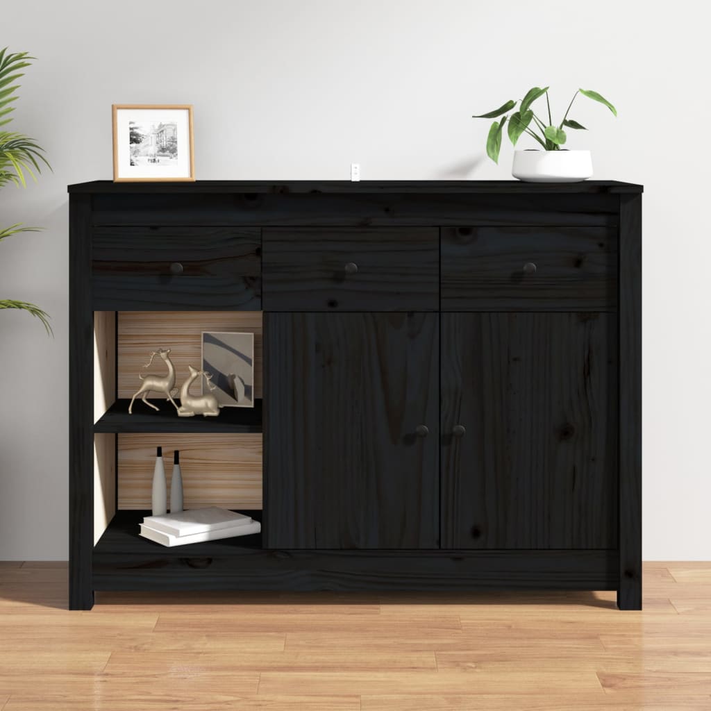 vidaXL Dressoir 100x35x74 cm massief grenenhout wit - Aashly