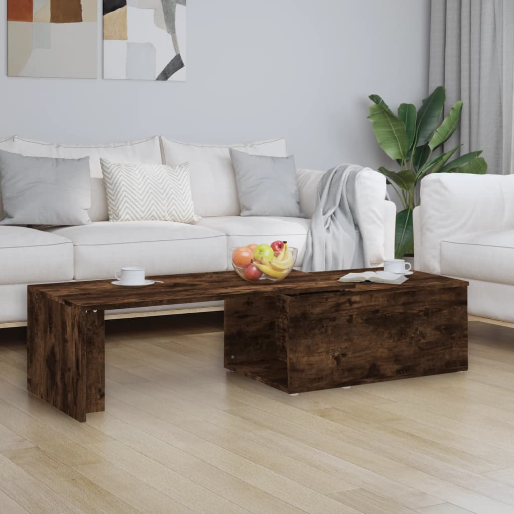 vidaXL Salontafel 150x50x35 cm bewerkt hout artisanaal eikenkleur - Aashly
