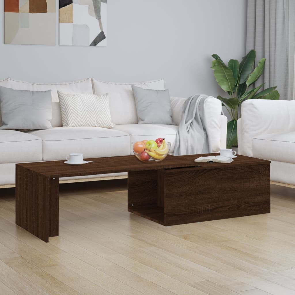 vidaXL Salontafel 150x50x35 cm bewerkt hout artisanaal eikenkleur - Aashly