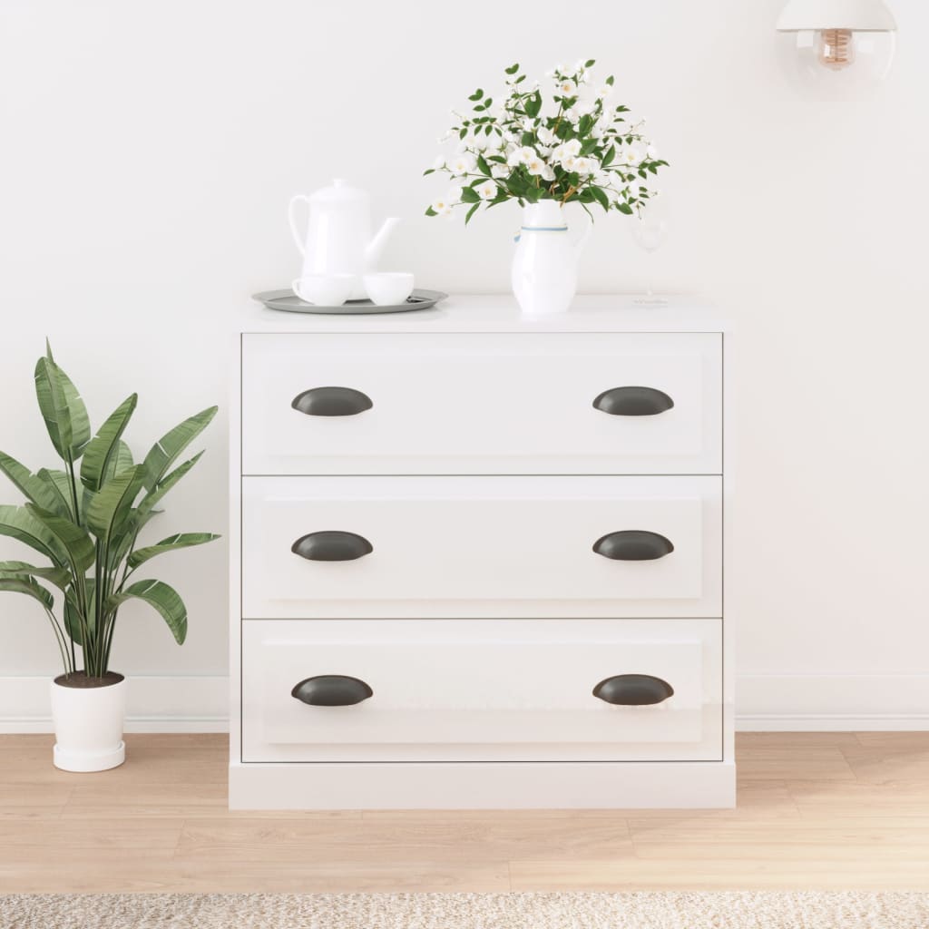 vidaXL Dressoir 70x35,5x67,5 cm bewerkt hout betongrijs - Aashly