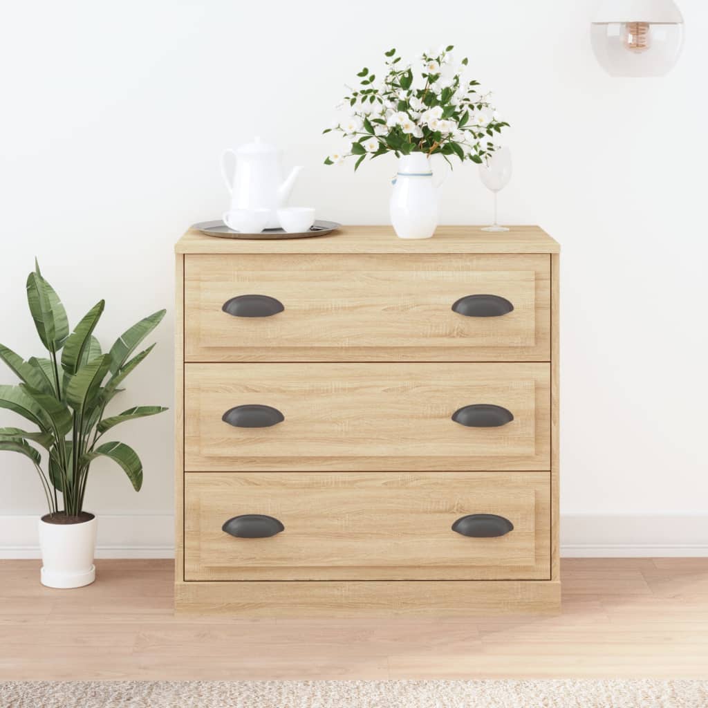vidaXL Dressoir 70x35,5x67,5 cm bewerkt hout betongrijs - Aashly
