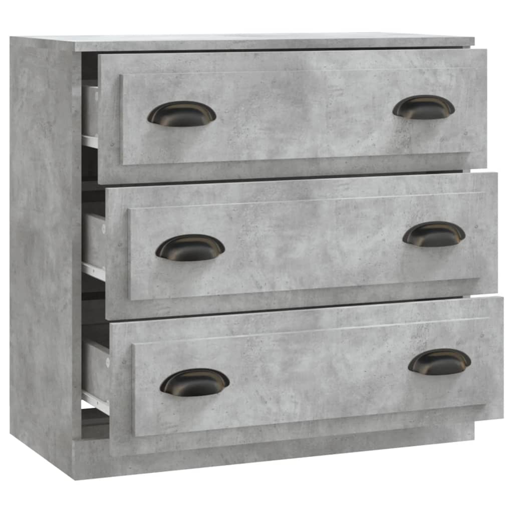 vidaXL Dressoir 70x35,5x67,5 cm bewerkt hout betongrijs - Aashly