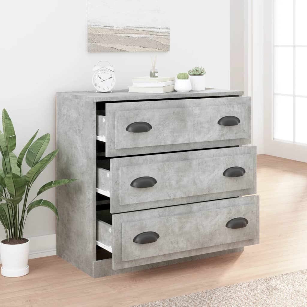 vidaXL Dressoir 70x35,5x67,5 cm bewerkt hout betongrijs - Aashly