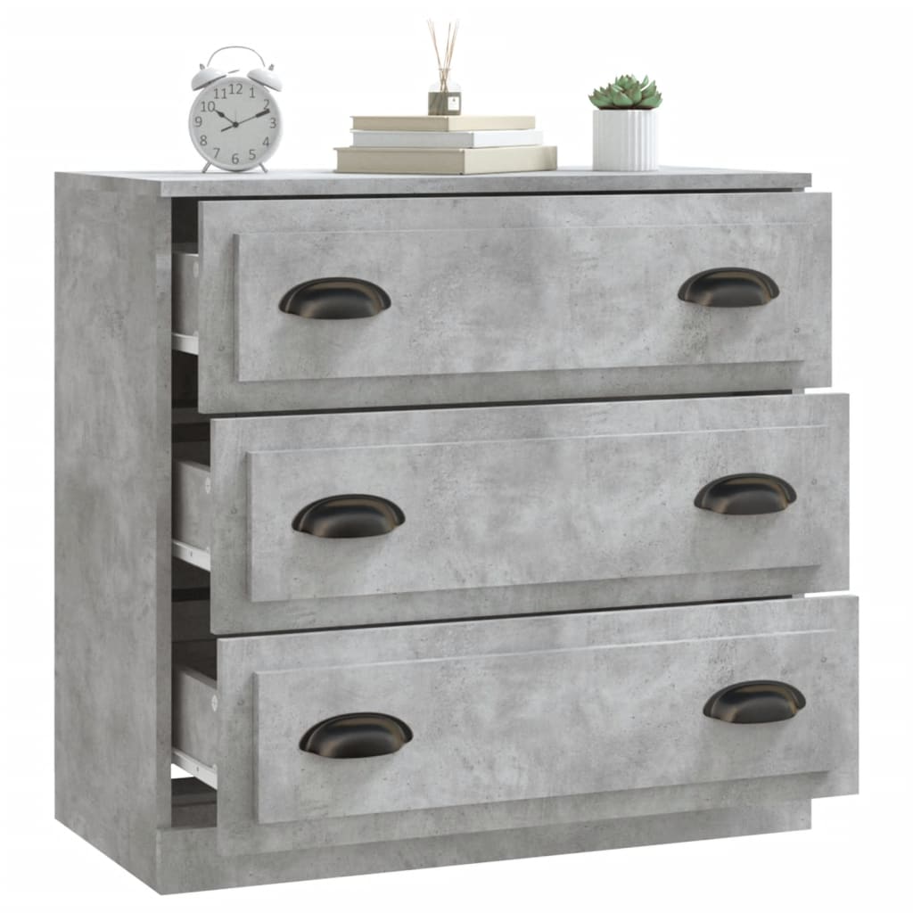 vidaXL Dressoir 70x35,5x67,5 cm bewerkt hout betongrijs - Aashly