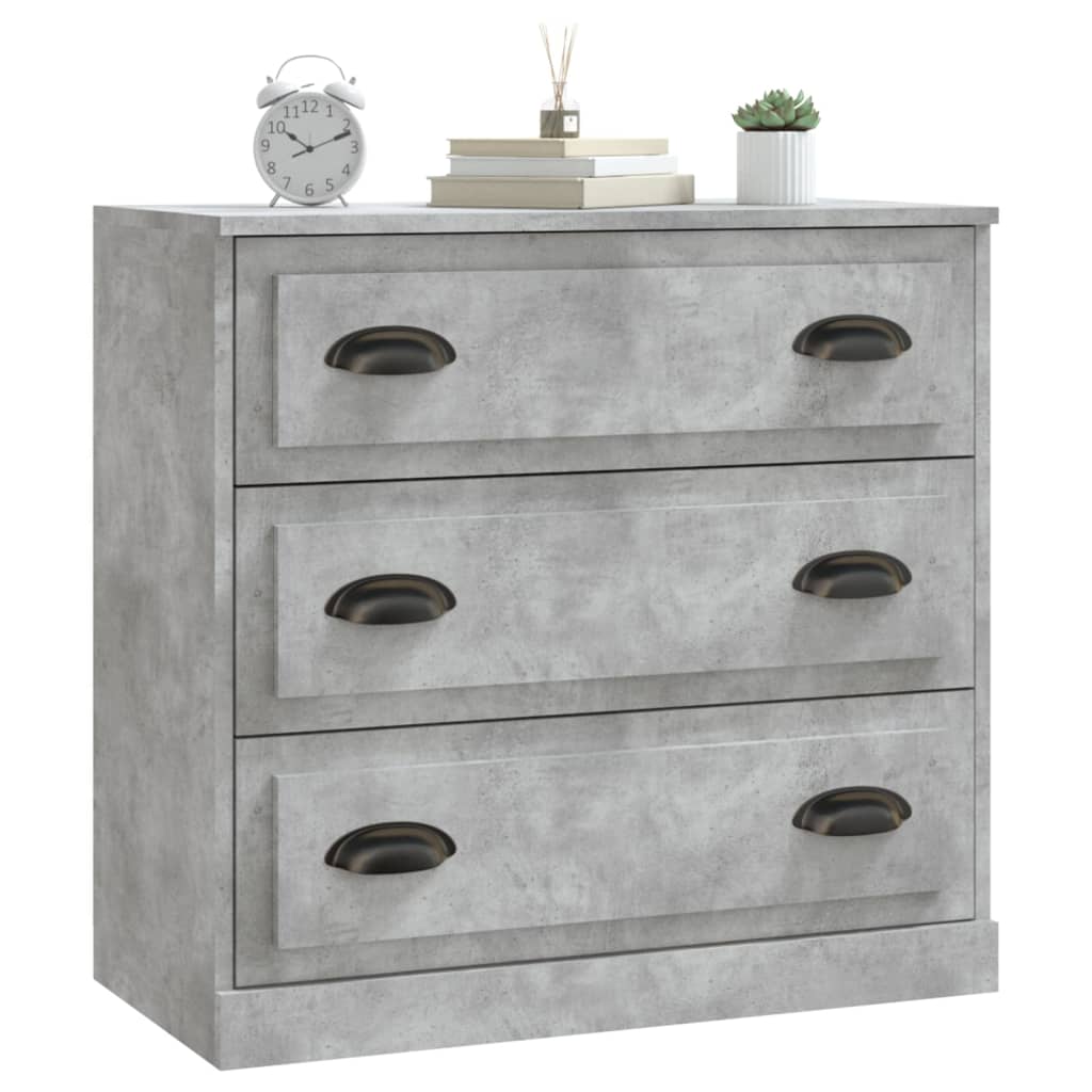 vidaXL Dressoir 70x35,5x67,5 cm bewerkt hout betongrijs - Aashly