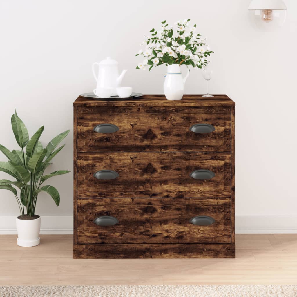 vidaXL Dressoir 70x35,5x67,5 cm bewerkt hout betongrijs - Aashly
