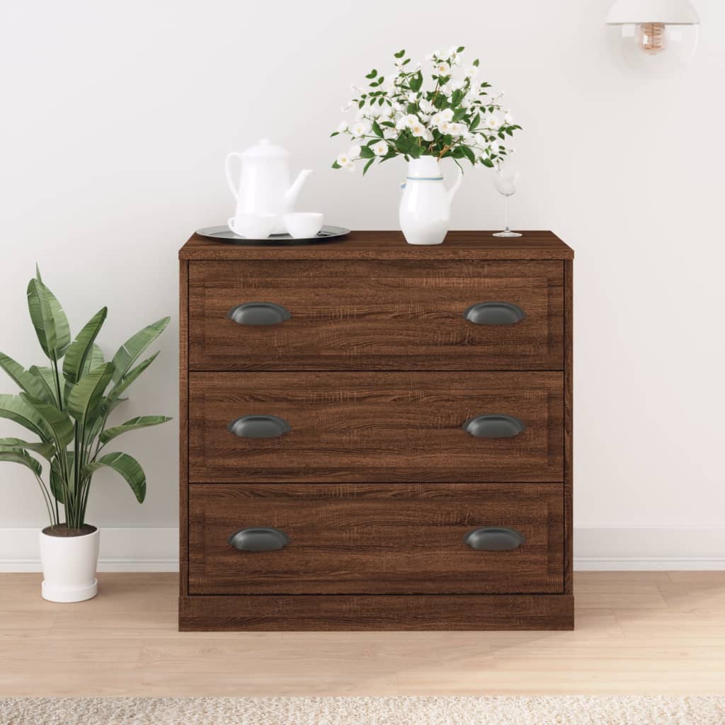 vidaXL Dressoir 70x35,5x67,5 cm bewerkt hout betongrijs - Aashly