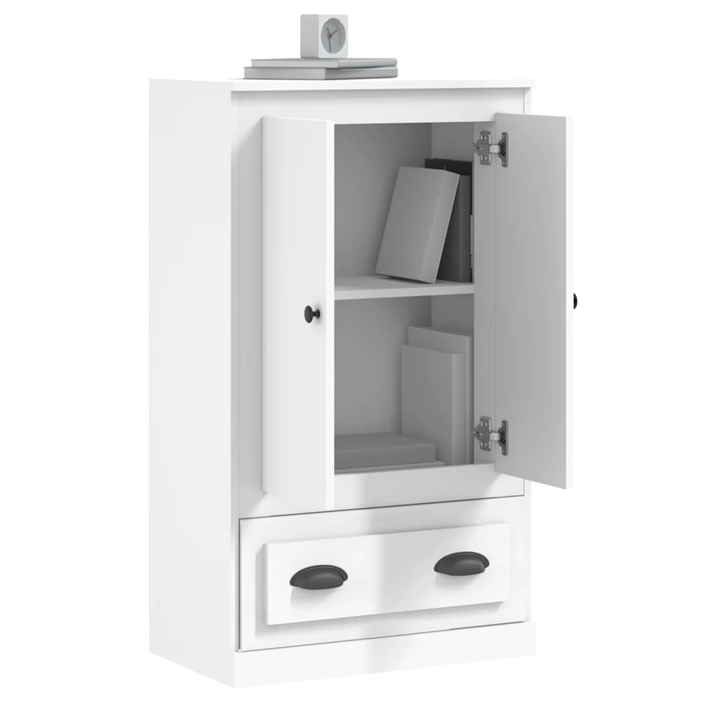 vidaXL Hoge kast 60x35,5x103,5 cm bewerkt hout wit - Aashly