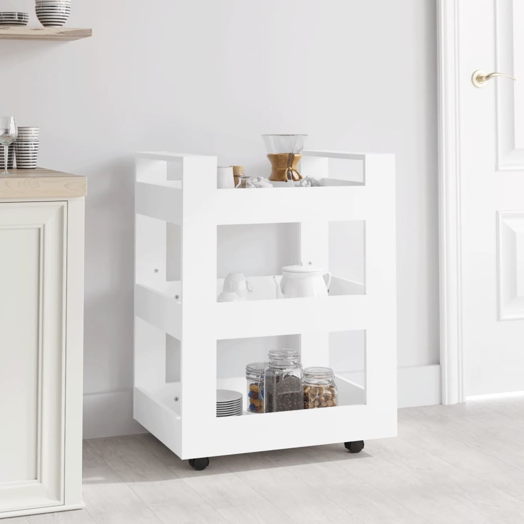 vidaXL Keukentrolley 60x45x80cm bewerkt hout grijs sonoma eikenkleurig - Aashly