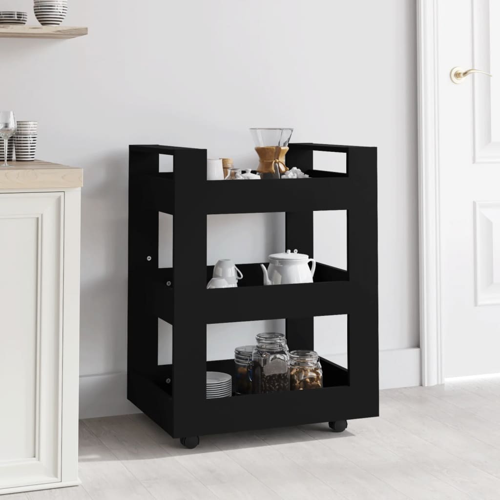 vidaXL Keukentrolley 60x45x80cm bewerkt hout grijs sonoma eikenkleurig - Aashly