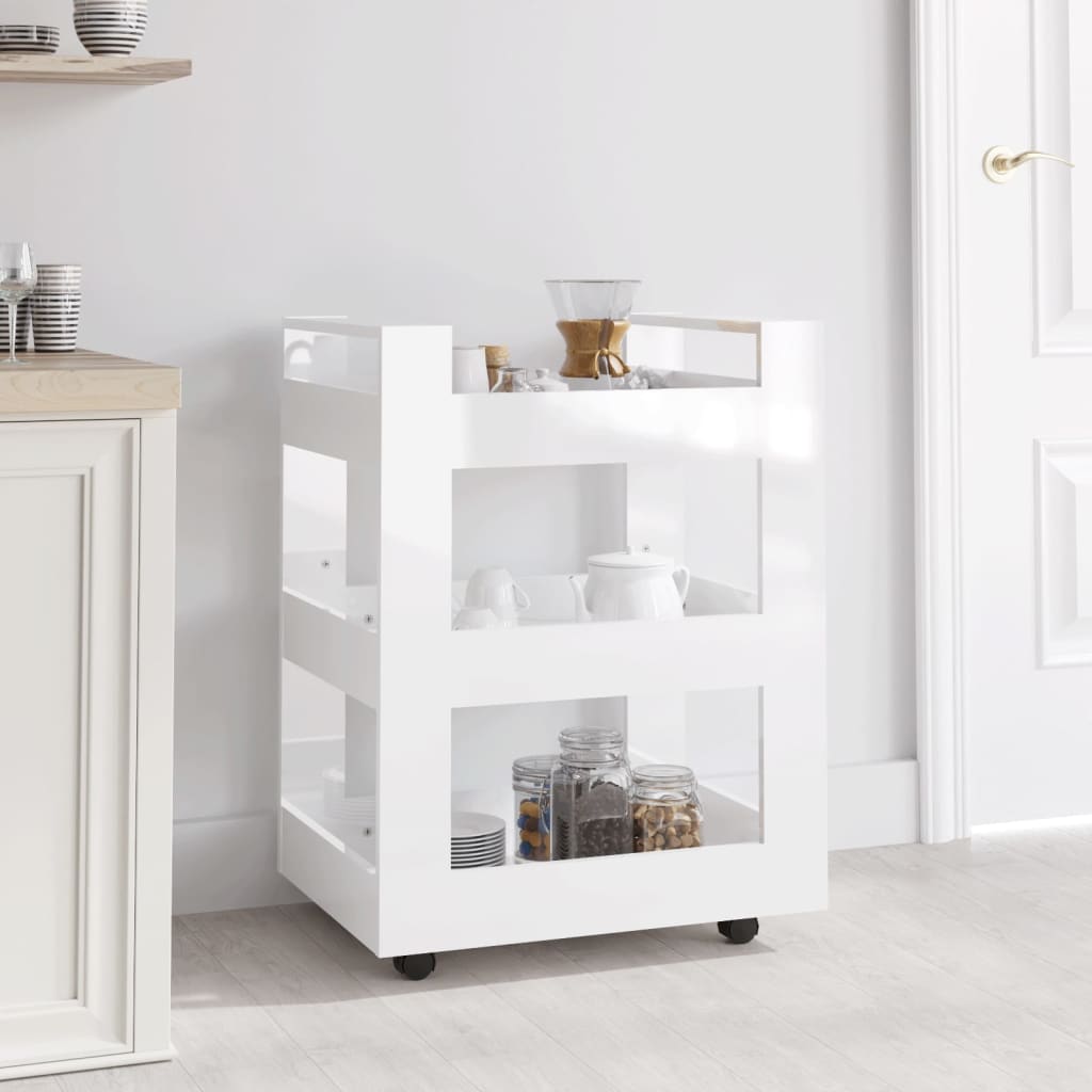 vidaXL Keukentrolley 60x45x80cm bewerkt hout grijs sonoma eikenkleurig - Aashly