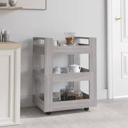 vidaXL Keukentrolley 60x45x80cm bewerkt hout grijs sonoma eikenkleurig - Aashly