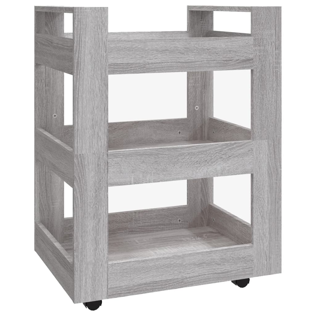 vidaXL Keukentrolley 60x45x80cm bewerkt hout grijs sonoma eikenkleurig - Aashly